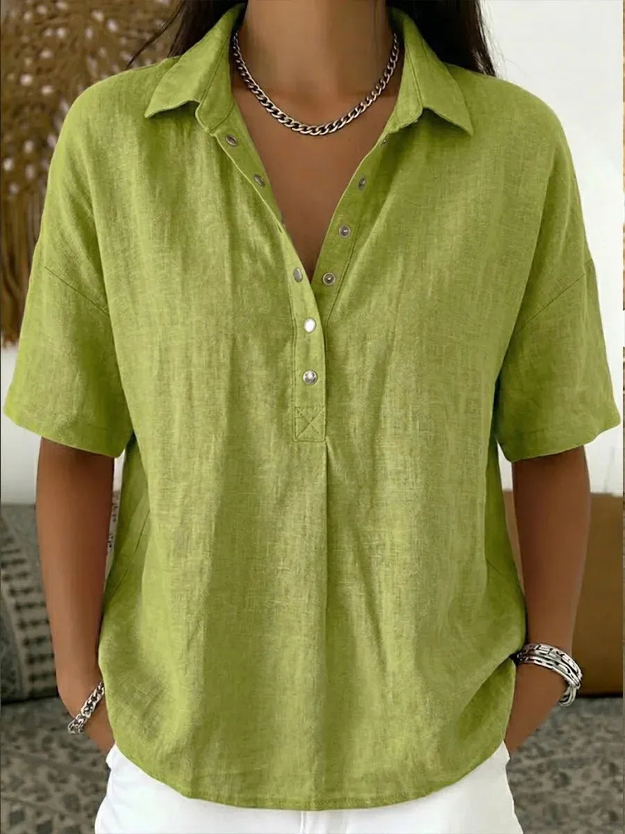 Camicetta Loose Fit Colletto Morbido Estivo