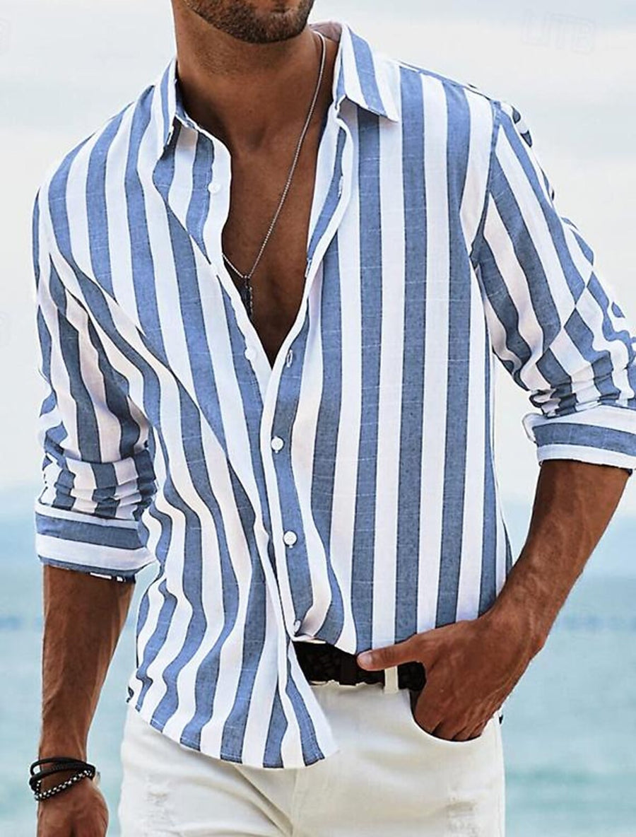 Camicia Lino Righe | Estate Senza Sforzo